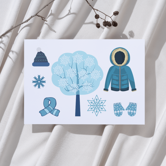 Winter spullen kleding - Ansichtkaart